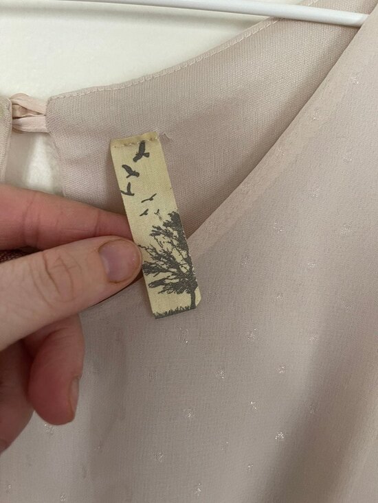 Francesca's Light Pink Dress Size Medium Sheer Sparkle Shimmer - Picture 6 of 9